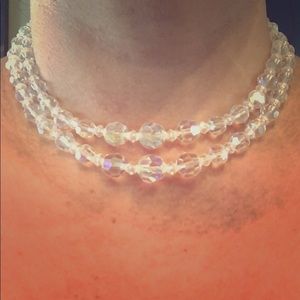 Beaded choker.. beautiful clear iridescent beads
